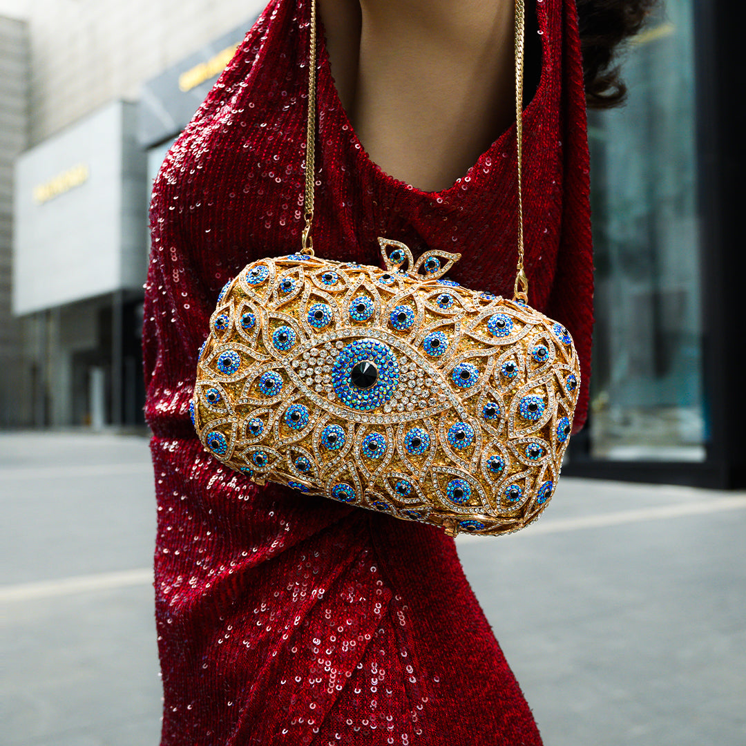 Bolso de mano Cristal Evil Eye - Oro
