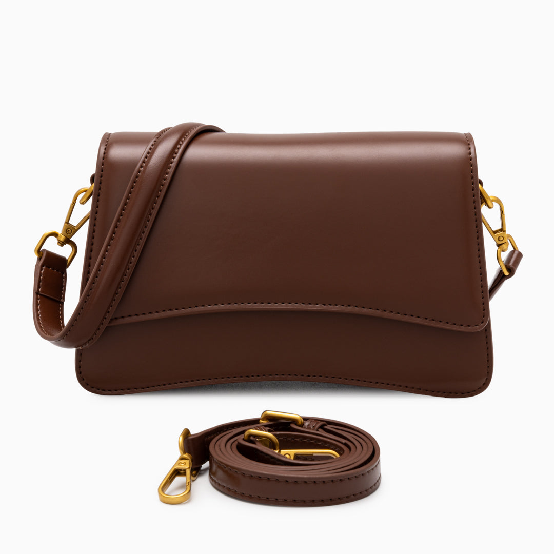 <tc>Bolso bandolera Britney de cuero liso</tc>