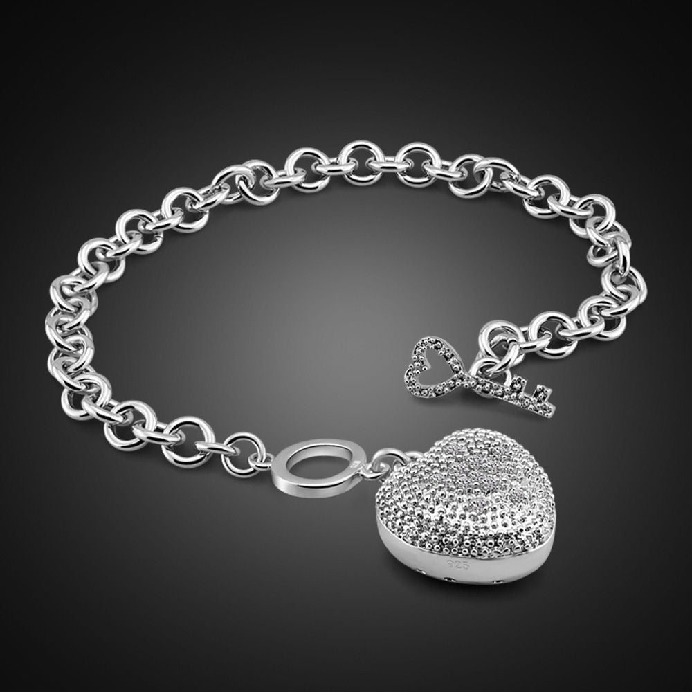Heart Toggle Key Clasp Juego de joyería
