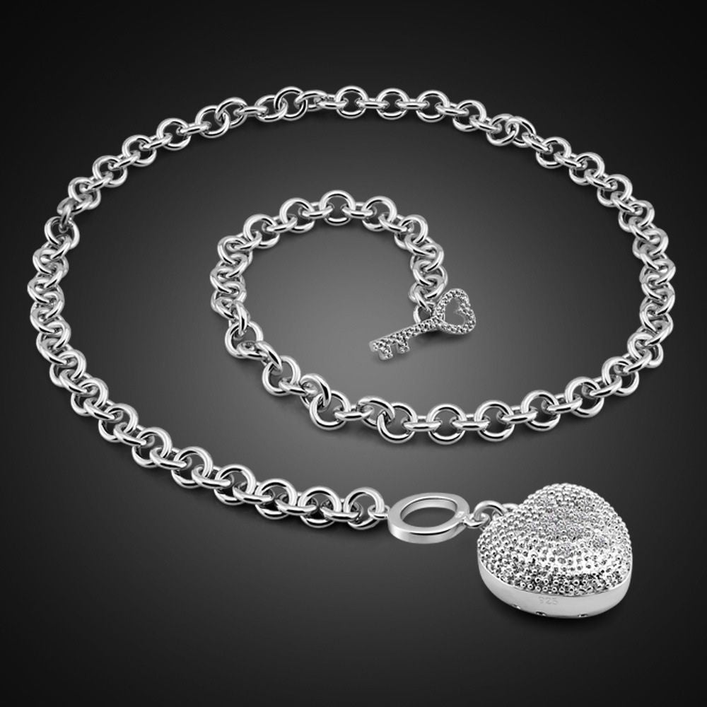 Heart Toggle Key Clasp Juego de joyería