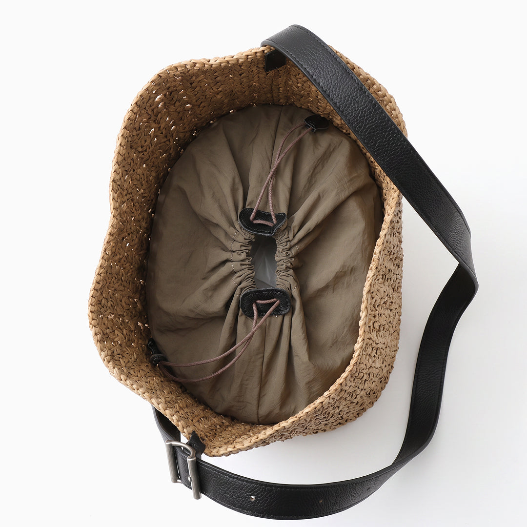 Capri Raffia Leather Tote