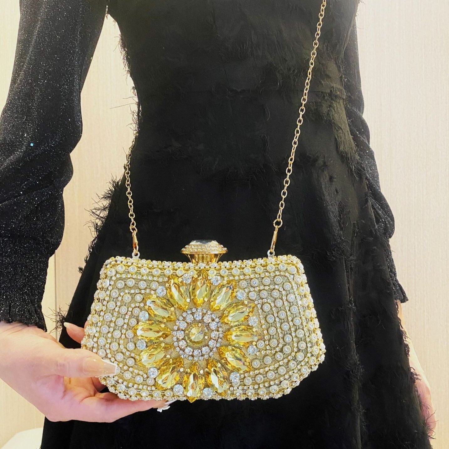 Velma Sparkling Diamond Clutch Bag