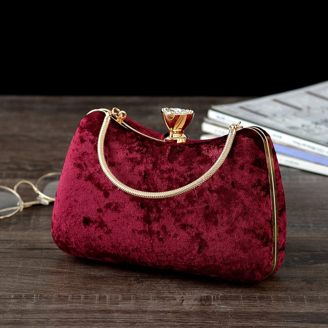 (CS) Bolsa de terciopelo Flask Clutch
